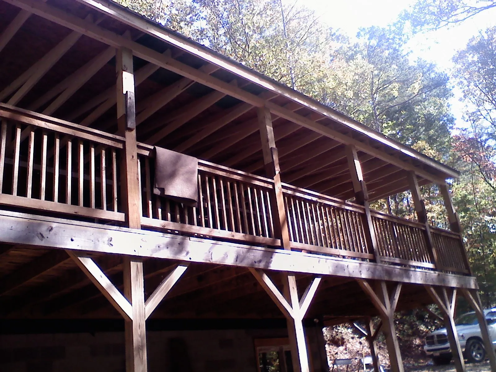 Timber framing under a new elevated porch and deck — Roof Leak Repair in Merry Hill by Roofing Brothers